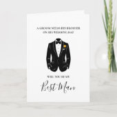 Will You Be My Best Man Groomsman Suit Wedding Karte (Vorderseite)