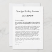 Will You Be My Bridesmaid Bridesmaid Proposal Card Einladung (Rückseite)