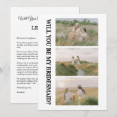 Will You Be My Bridesmaid Bridesmaid Proposal Card Einladung (Vorne/Hinten)