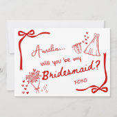 Will you be my Bridesmaid Card Invitation Einladung (Vorderseite)