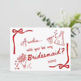 Will you be my Bridesmaid Card Invitation Einladung