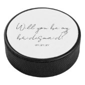 Will You Be My Bridesmaid Custom Cursive Eishockey Puck (3/4)