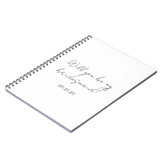 Will You Be My Bridesmaid Custom Cursive Notizblock (Linke Seite)
