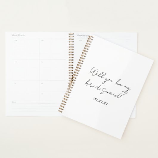 Will You Be My Bridesmaid Custom Cursive Planer (Anzeige)