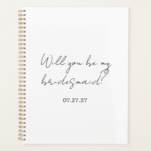 Will You Be My Bridesmaid Custom Cursive Planer (Vorderseite)