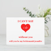 Will you be my bridesmaid? einladung (Stehend Vorderseite)