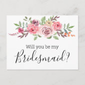 Will You be my bridesmaid Einladungspostkarte (Vorderseite)