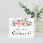 Will You be my bridesmaid Einladungspostkarte (Stehend Vorderseite)