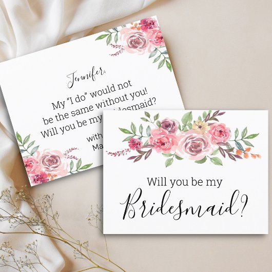 Will You be my bridesmaid Einladungspostkarte