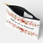 Will You Be My Bridesmaid Floral Cosmetic Pouch  Zubehörtasche (Offen)