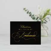 Will You Be My Bridesmaid Foil Card Folien Feiertagspostkarte (Stehend vorne)