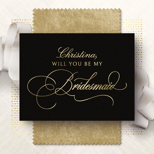 Will You Be My Bridesmaid Foil Card Folien Feiertagspostkarte