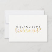 WIll You be My Bridesmaid - Gold Script Fab Einladung (Vorderseite)