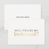 WIll You be My Bridesmaid - Gold Script Fab Einladung (Vorne/Hinten)