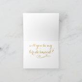 Will You Be My Bridesmaid GOLD Typography Card Einladung (Innenseite)