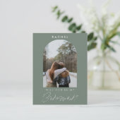 Will you be my Bridesmaid Minimalist Photo Modern Postkarte (Stehend Vorderseite)