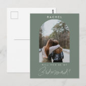 Will you be my Bridesmaid Minimalist Photo Modern Postkarte (Vorne/Hinten)