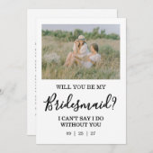 Will You Be My Bridesmaid Photo Proposal Card Einladung (Vorne/Hinten)
