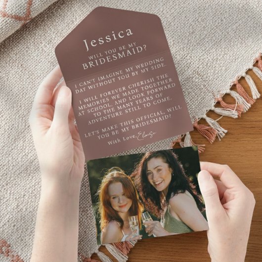Will You Be My Bridesmaid Proposal Letter Photo All In One Einladung