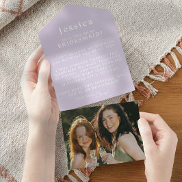 Will You Be My Bridesmaid Proposal Letter Photo All In One Einladung