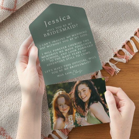 Will You Be My Bridesmaid Proposal Letter Photo All In One Einladung