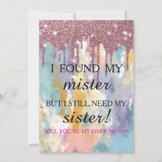 Will you be my bridesmaid? Rose Gold Dripping Invi Einladung