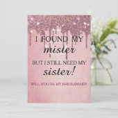Will you be my bridesmaid? Rose Gold Dripping Invi Einladung (Stehend Vorderseite)