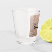 WIll You Be My Bridesmaid - Rose Gold Glitter Schnapsglas (Links)