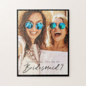 Will You Be My Bridesmaid? Trendy Script Foto Puzzle (Vertikal)