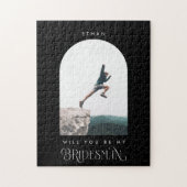 Will you be my Bridesman Minimal Photo Black Arch Puzzle (Vertikal)