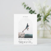 Will you be my Bridesman Minimal Photo Modern Arch Postkarte (Stehend Vorderseite)