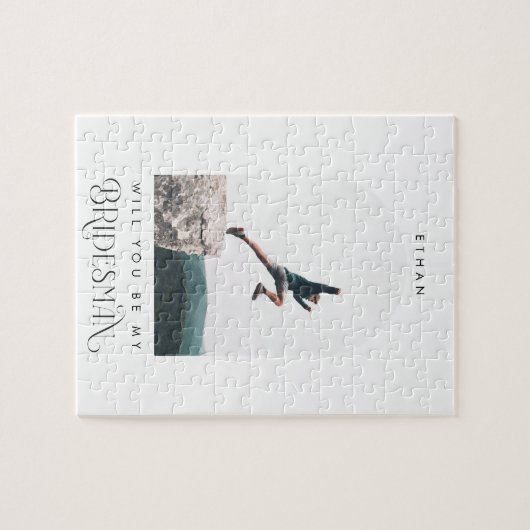Will you be my Bridesman Minimal Photo Modern Arch Puzzle (Horizontal)
