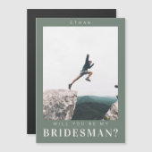 Will you be my Bridesman Minimalist Photo Modern Magnetkarte (Vorne/Hinten)
