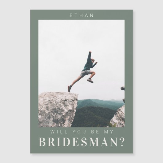 Will you be my Bridesman Minimalist Photo Modern Magnetkarte (Vorderseite)
