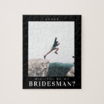 Will you be my Bridesman Minimalist Photo Modern Puzzle<br><div class="desc">Modern,  simple,  minimal Bridesman magnetic proposal jigsaw puzzle with custom photo.</div>