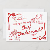 Will you be my Chief Bridesmaid Card Invitation Einladung (Vorderseite)