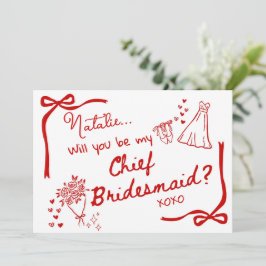 Will you be my Chief Bridesmaid Card Invitation Einladung