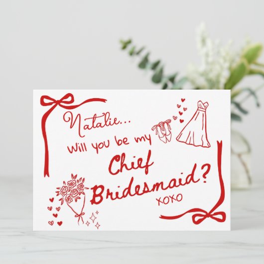Will you be my Chief Bridesmaid Card Invitation Einladung (Stehend Vorderseite)