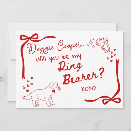 Will you be my Doggie Ring Bearer Card Invitation Einladung (Vorderseite)
