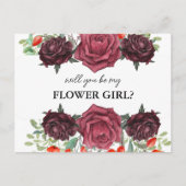 will you be my flower girl card einladungspostkarte (Vorderseite)