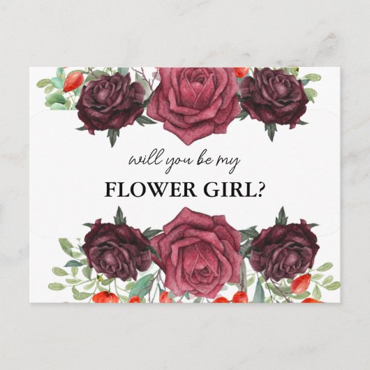 will you be my flower girl card einladungspostkarte (Vorderseite)