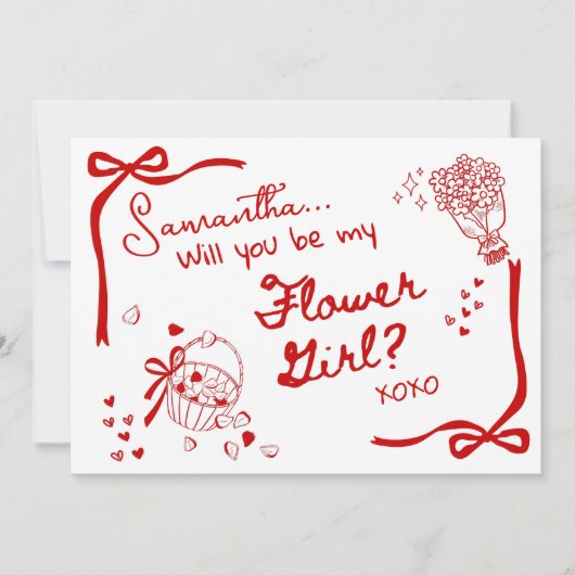 Will you be my Flower Girl Card Invitation Einladung (Vorderseite)