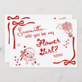 Will you be my Flower Girl Card Invitation Einladung (Vorne/Hinten)