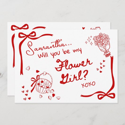 Will you be my Flower Girl Card Invitation Einladung (Vorne/Hinten)