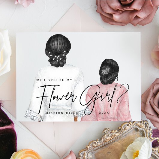 Will you be my Flower Girl? Girls in Robes Invitat Einladung