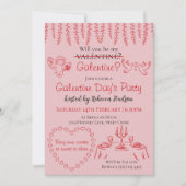 Will You Be My Galentine? Galentine Day's Party Einladung (Vorderseite)