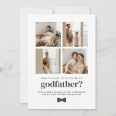 Will You Be My Godfather 4 Photo Proposal Card Einladung (Vorderseite)