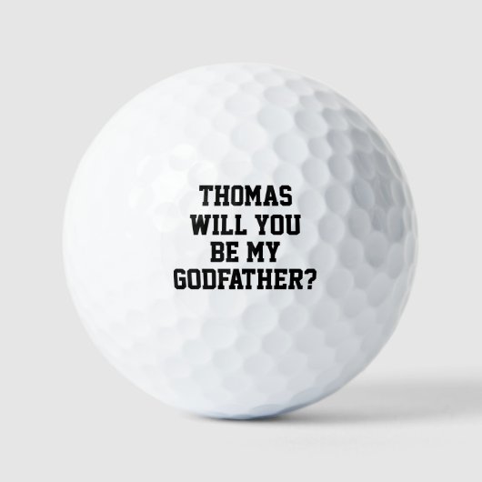 Will You Be My Godfather Godparent Proposal Golfer Golfball (Vorderseite)