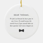 Will You Be My Godfather Photo Proposal Keramik Ornament (Hinten)