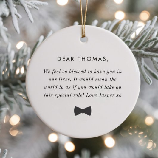 Will You Be My Godfather Photo Proposal Keramik Ornament